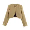 Para Comércio Exterior Transfronteiriço Europeu e Americano Roupas Femininas, Estilo de Verão Mais Vendido no Aliexpress Jaqueta Curta Versátil Dourada de Tweed