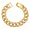 Pulseira cubana de hip hop europeu e americano pulseira de mão masculina da moda para balada hiphop pulseira para amantes de diamante atacado