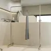 Colgador de Exhibición para Tienda de Ropa, Colgador Móvil de Pie para Ropa de Hombre y Mujer, con Ruedas, Acero Inoxidable, para Colgar Ropa y Secar Sombreros