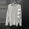 Otoño Temprano 2025 Nuevo Estilo Suéter de Punto con Flores Tridimensionales Rasgadas de Cuello Halter Diseño Nicho Coreano Top para Mujer