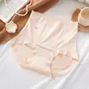 Calcinhas de Cetim Sedoso Plus Size para Mulheres 100kg Cintura Alta Controle de Barriga Seda de Amora Gancho Estendido Calcinha Modeladora
