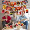 Fronteiriço Novo Produto Tema Fogo Decoração de Festa de Aniversário Bandeira de Decoração de Aniversário Arranjo de Decoração de Aniversário de Bombeiro