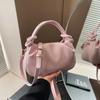 Exquisito bolso de mano simple, bolso pequeño de nube plisado, bolso para mujer, nueva moda, combina con todo, retro, de hombro, bandolera
