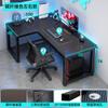 Mesa de Esquina Mesa de Juego Doble E-sports Mesa de Computadora en Forma de L para Dormitorio Mesa de Empresa Combinación de Mesa y Silla