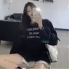 Sudadera blanca oversize estilo americano de calle para mujer talla grande, fina y chic para primavera y otoño, estilo Hong Kong, top interior holgado