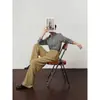 Pantalones de Pierna Ancha de Cintura Alta Asimétricos en Capas Estilo Minimalista Otoño 2026 Nuevos Pantalones Largos Fluidos de Cintura Alta
