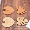 Posavasos de Madera con Hojas Tropicales Transfronterizos, Esterillas de Madera Huecas con Plantas de la Selva, Aislantes Térmicos Anti quemaduras, Decoración de Atmósfera Navideña