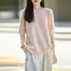 Nueva colección de otoño: suéter de punto de lana para mujer, cuello redondo, forro polar, manga corta, corte holgado, manga corta, manga tres cuartos, prenda interior