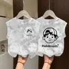 Chal para Niños Camiseta de Algodón Puro Tie-Dye Verano Sin Mangas Ropa Exterior 2026 Nuevo Estilo Camiseta para Niños Niños Top Elegante Moderno