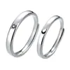 Anillos de pareja s999 plata pura sol, luna y estrellas, estilo coreano, simples, modernos, versátiles, diseño ajustable, anillo de regalo para el Día de San Valentín