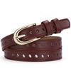 Cinturón hueco para mujer, fino y ajustado, estilo coreano, con lazo, para estudiantes