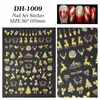 Adesivos de Unha de Natal com Glitter Dourado Adesivos Planos Boneco de Neve Natalino DIY Acessórios para Nail Art Estilo Dh