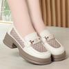 Mocasines de Malla con Suela Gruesa y Punta Redonda para Mujer, Piel Suave, Suela Suave, Nuevo Estilo de Verano, Slip-On Casual, Transpirables y Cómodos Zapatos para Mujer