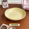 Estilo Ins Coreano Tigela de Tinta Salpicada Cerâmica Retro Tigela para Frutas Iogurte Cereal Café da Manhã Tigela Grande de Arroz Tigela de Sobremesa Conjunto