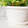 Suporte de fundo para vaso de flores de plástico branco/vermelho por atacado, bandeja redonda de plástico para vaso de flores de plantas suculentas