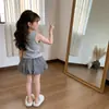 Conjunto Dulce de Verano para Niña 2026 Nuevo Elegante Chaleco para Bebé y Pantalones Falda Florales Conjunto de Dos Piezas