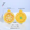 Puzuo Color Fuerte que Conserva Arena Dorada Accesorios DIY Flor de Peonía Incrustada de Diamantes Colgante de Brújula Cadena para Suéter de Lujo Accesible