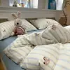 Juego de ropa de cama de cuatro piezas de gasa de doble capa transpirable 100% algodón Clase A, funda de edredón de algodón puro, juego de sábanas de tres piezas, juego de ropa de cama estilo ins