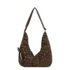 Bolso de Lona de Lunares Estilo Coreano para Mujer, Bolso Cruzado de un Solo Hombro, Bolso Tipo Dumpling en Forma de Media Luna, Bolso de Commuter Fresco de Gama Alta para Principios de Primavera