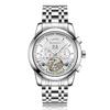 WISKAI Reloj Suizo Genuino para Hombre Tourbillon Mecánico Tendencia de Negocios Simple Impermeable Reloj para Hombre
