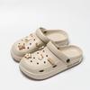 Novo buraco de eva sapatos de verão das senhoras desgaste antiderrapante fundo grosso praia baotou sandálias das mulheres e chinelos uma geração de cabelo