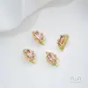 Estrella Geométrica Redonda Ovalada Rectangular de Zirconia de Colores Incrustada Cubierta de Oro de 14K Separadores de Doble Fila de Tres Agujeros de Zirconia Accesorios para Cuerda DIY Perlas