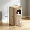 Casa cálida cerrada para gatos, juguete para gatos, nido para mascotas, nido de fieltro multicapa para gatos, rascador para gatos, nido para gatos tipo agujero de árbol