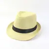 Suministro transfronterizo de nuevo sombrero de paja para adultos europeo y americano estilo británico sombrero Jazz sombrero de playa para exteriores venta al por mayor