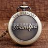 Reloj de bolsillo extra grande DAD, abuelo Día del Padre inglés reloj de bolsillo vintage collar reloj antiguo regalo reloj de bolsillo para hombres y mujeres
