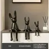 Figura Creativa de Conejo de Orejas Largas para Aliviar el Estrés con Acabado de Alta Gama, Decoración de Lujo Ligero para Sala de Estar, Mueble de TV, Aparador de Vinos, Recibidor y Decoración del Hogar