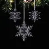 Enfeites de Floco de Neve Acrílico de Alta Transparência para Pendurar, Pingentes de Floco de Neve Multiformes de Cristal de Imitação, Acessórios de Decoração para Janelas e Teto de Feriado