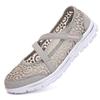 Zapatos de tela de Beijing antiguos de gran tamaño para mujer, de verano, con encaje, transpirables, informales, planos, sin cordones, para madres de mediana edad y mayores.