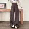 Traje Otoño Temprano 2026 Pantalones de Pierna Ancha para Mujer Nuevos Rectos Hasta el Suelo Casual Petite Estrechos de Cintura Alta Pantalones de Traje con Caída