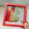 Colgante Dorado para Teléfono Móvil Serie Año de la Oveja Estilo Nuevo Oveja Pequeña Doble Cara Llavero de Oro Macizo Actividad Cultural y Creativa Conductor de Tráfico Pequeño Regalo