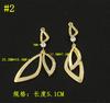 Aretes colgantes pequeños en forma de abanico con borla de oro real chapado en cobre, círculo, triángulo oblicuo, colgante de joyería