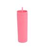 Taza de Plástico de Doble Capa para Mujer de Gran Capacidad para Verano Resistente a Altas Temperaturas Taza de Agua para Estudiantes Simple Recta Recta con Tapa