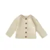 Nueva Colección Otoño Chaqueta de Punto Gruesa de Canalé para Bebé e Infantil Chaqueta Cardigan Versátil Color Sólido Estilo Coreano