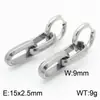 Pendientes de Acero Inoxidable 304 Cadena Cubana con Borlas Joyería Chapado en Oro de 18K Clip para Oreja Pendientes Unisex