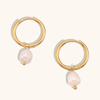 Pendientes de Perla de Agua Dulce Dorados Simples de Venta Caliente Transfronterizos Europeos y Americanos Pendientes Chapados en Acero Inoxidable 18K Joyería Exquisita