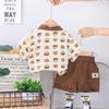Traje de Verano para Niños 1-3 Años Bebé Verano Camiseta de Oso Estampada de Manga Corta Conjunto de Dos Piezas para Niños