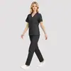 Uniforme de Trabalho para Salão de Beleza Spa de Secagem Rápida Elástico Uniforme de Enfermeira Roupa de Verão de Manga Curta para Lavar à Mão Uniforme de Trabalho para Salão de Beleza para Mulheres