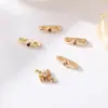 Espaciador de Cierre de Perlas de Doble Fila Chapado en Oro de 14K sobre Cobre con Incrustaciones de Circonitas Materiales para Joyería DIY Colgante Pulsera
