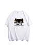 Nueva Camiseta de Verano de Algodón Puro con Diseño Estampado de Moda de Manga Corta para Mujer, Top Holgado, Ajustado y Versátil de Media Manga