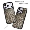 Funda para iPhone 18pm estilo peluche retro americano, estampado de leopardo difuminado, funda protectora de carcasa dura para iPhone 14pm, venta al por mayor