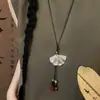 Nova Gargantilha Pingente Folha de Prata Retrô Estilo Chinês para Mulheres, Design de Nicho, Corrente Longa para Suéter, Acessório de Roupa