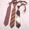 Corbata de Algodón Poliéster para Hombre Otoño e Invierno Color Curry Rayas Cuadros 7cm Casual Británico Vintage Corbata Rojo Café