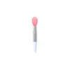 Pincel de máscara de silicone de dupla face e dupla finalidade com colher para aplicar máscara de lama, pincel leque facial para ácido de frutas, ferramenta de beleza para maquiagem