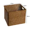 Cestas de Almacenamiento Tejidas al por Mayor para Uso Doméstico, Cestas Organizadoras para Gabinetes y Mesas de Centro, Cajas de Almacenamiento para Ropa y Snacks, Cestas de Mimbre Sintético, Estilo Europeo
