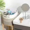 Cesta de Almacenamiento Rectangular Contenedor de Almacenamiento Tejido Cuerda de Algodón Cesta de Lavandería Organizador de Juguetes y Artículos Varios Cesta Cuerda de Algodón Tejido Armario