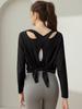 Jaqueta de Yoga Jacquard Jadeite de Nylon de Manga Longa Blusa Solta Feminina Outono e Inverno Esportes Fitness Senso de Alto Padrão